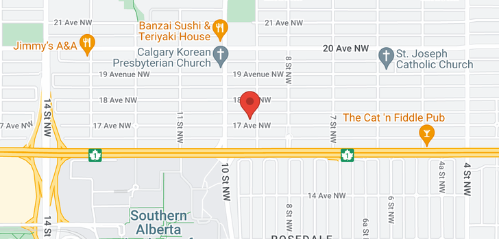 map of 1008 17 Avenue NW
